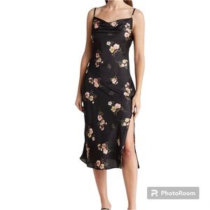 NEW w/tags Silk Drape Floral Slip Dress